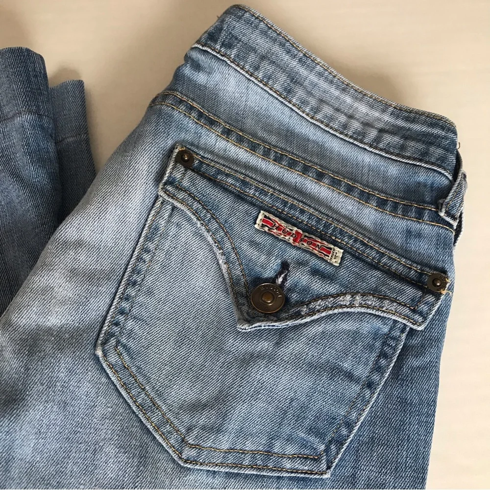 Hudson 5 Pocket Flare Jeans Light Wash Distressed Size 26 Inseam 30.5”._2